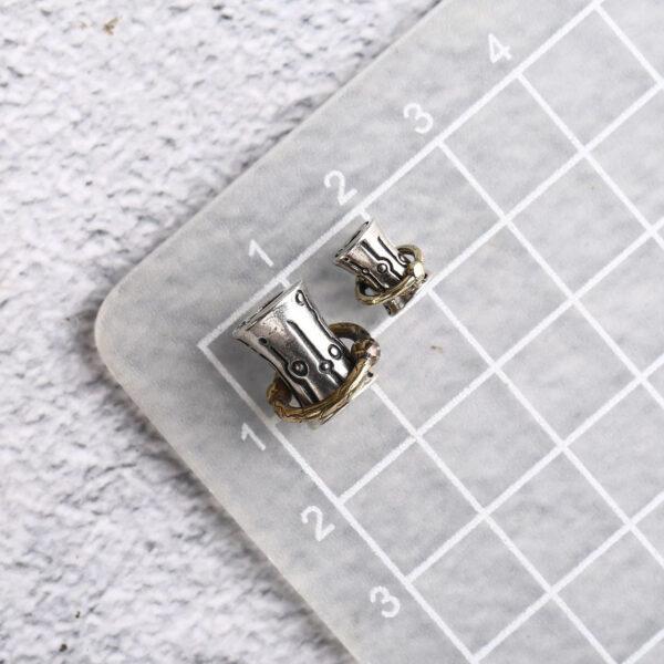 drum bead, ring bead, spacer bead, s925 sterling silver, silver bead, oxidized silver bead - Image 3