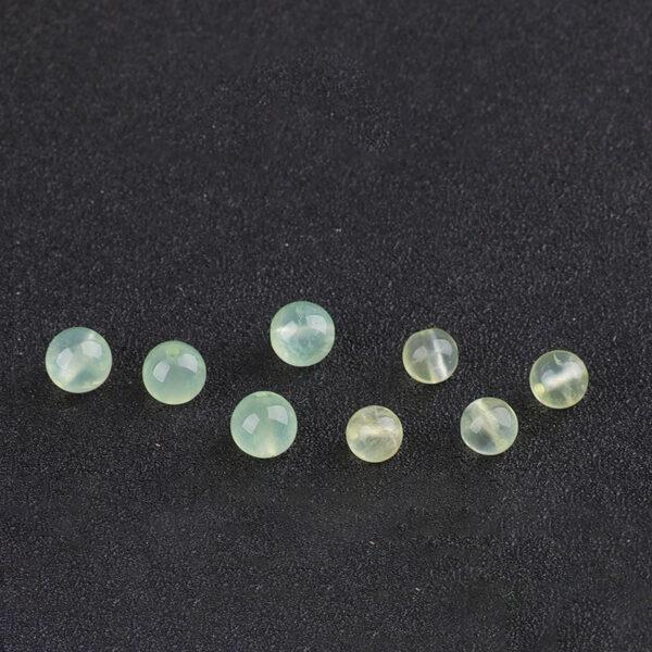 prehnite bead, green bead, yellow bead, round bead, through hole bead - Image 2