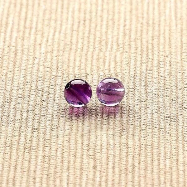 amethyst bead, purple bead, round bead, through hole bead - Image 2