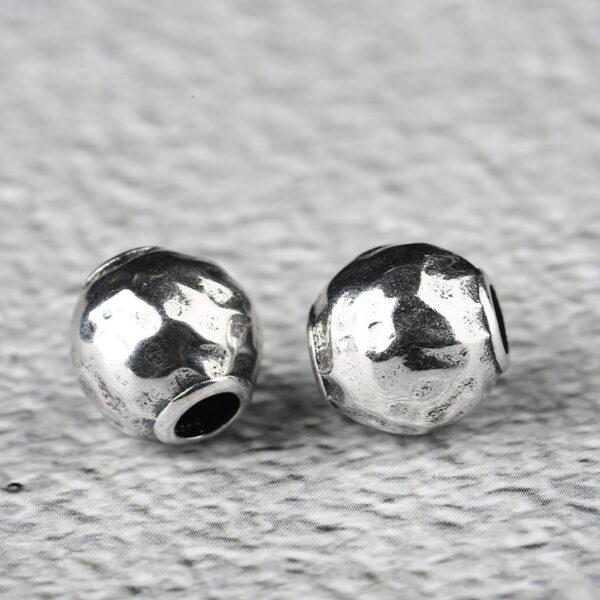 round bead, bumpy surface bead, spacer bead, s925 sterling silver, silver bead, oxidized silver bead - Image 2