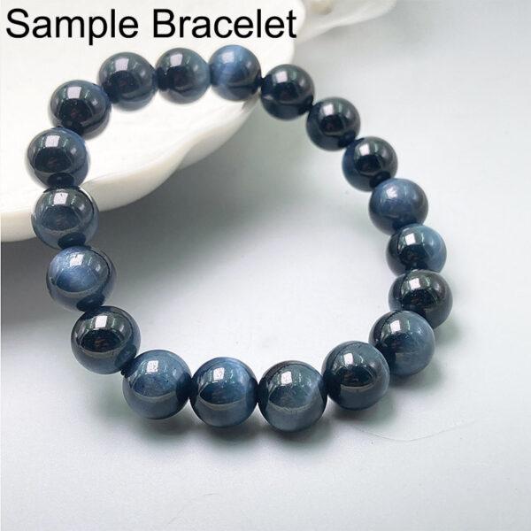 tiger's eye bead, tigerite bead, blue bead, black bead, round bead, through hole bead - Image 2