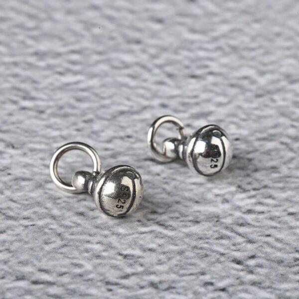 bell charm, s925 sterling silver, silver bead, silver charm, oxidized silver bead - Image 2