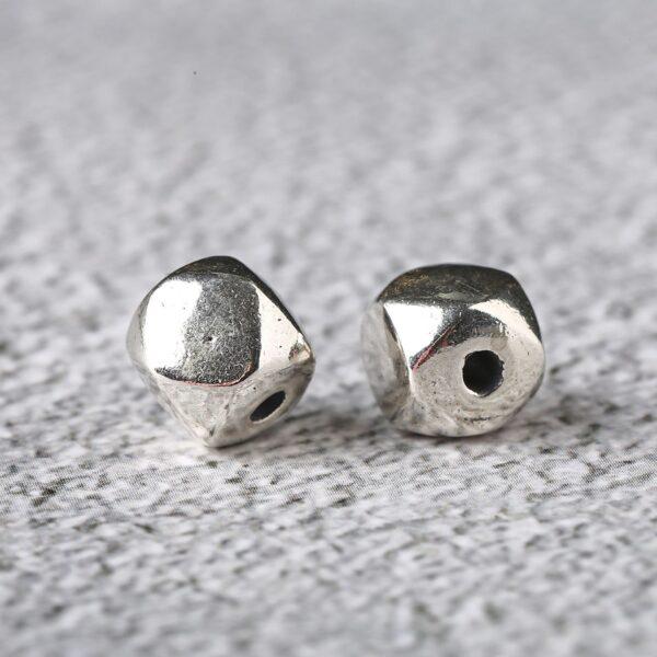 square bead, cube bead, simple smooth bead, spacer bead, s925 sterling silver, silver bead, oxidized silver bead - Image 2