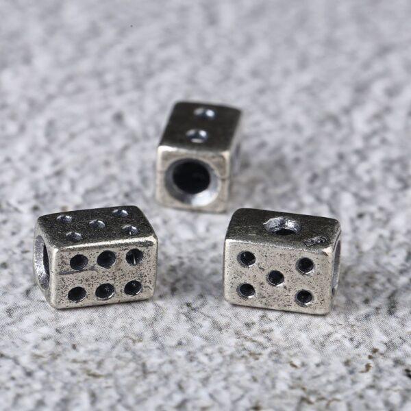 dice bead, cuboid bead, retro bead, spacer bead, s925 sterling silver, silver bead, oxidized silver bead - Image 2