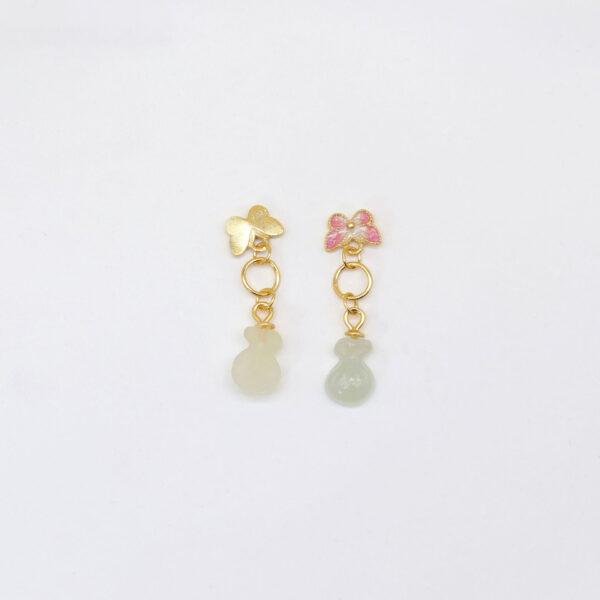 butterfly charm, nephrite charm, flower charm, enamel charm, sterling silver charm, gild bead, golden charm, 2pcs / 5 pcs - Image 2