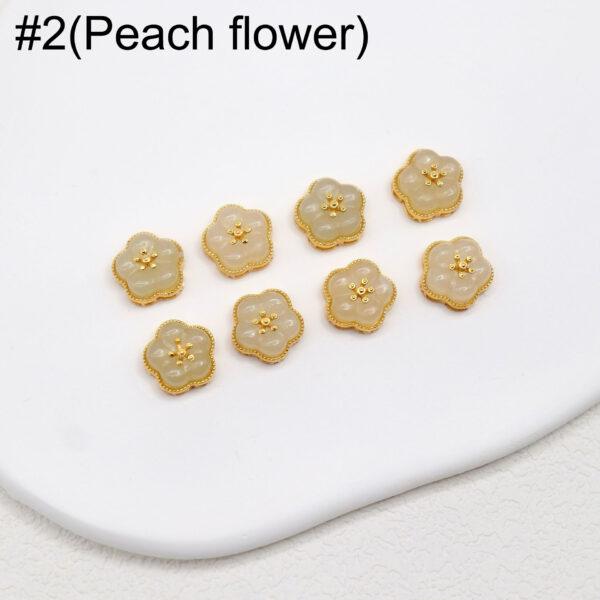 gourd bead, flower bead, bezel bead, nephrite bead, sterling silver bead, gild bead, golden bead, 2pcs / 5 pcs - Image 5