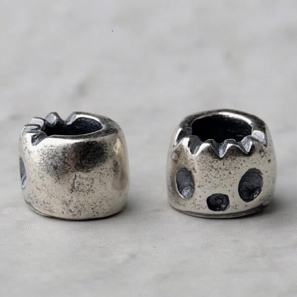ghost bead, face bead, spacer bead, s925 sterling silver, silver bead, oxidized silver bead - Image 2