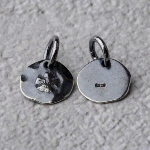 round charm, eagle charm, s925 sterling silver, silver bead, silver charm, oxidized silver bead - Image 2