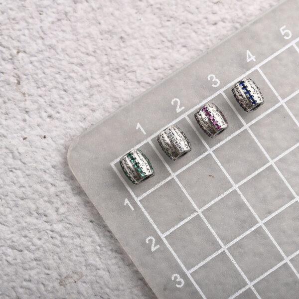 oval bead, retro bead, spacer bead, s925 sterling silver, silver bead, oxidized silver bead - Image 3