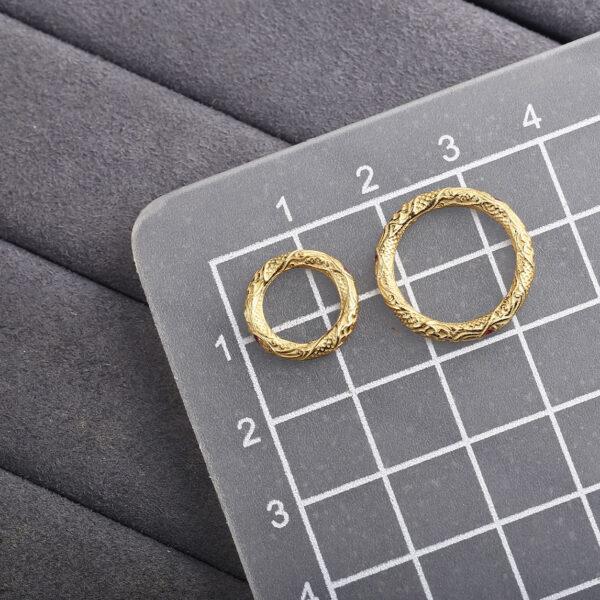 ring bead, line pattern bead, jump ring bead, spacer bead, s925 sterling silver, sterling silver bead, golden bead, gild bead - Image 2