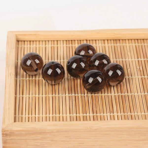 smoky quartz bead, gray bead, clear bead, round bead, through hole bead, best quality bead, natural bead, genuine bead - Image 2