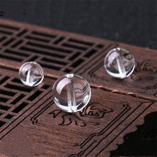 clear quartz bead, round bead, through hole bead, best quality bead, natural bead, genuine bead - Image 2