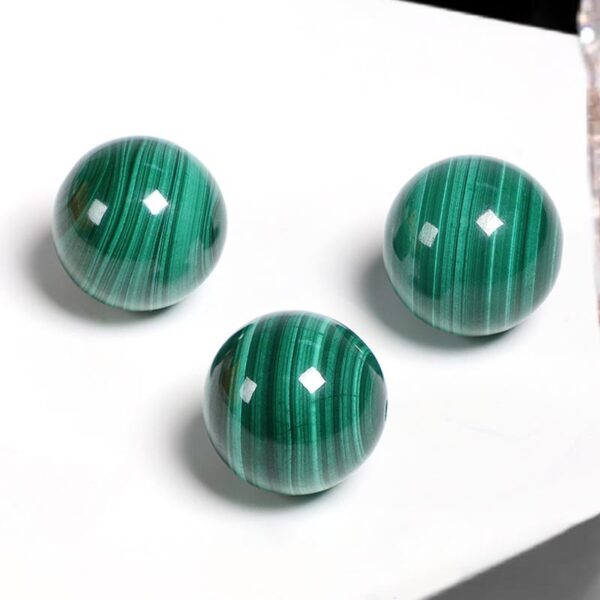 malachite bead, round bead, green bead, stripe bead, through hole bead, best quality bead, natural bead, genuine bead - Image 2