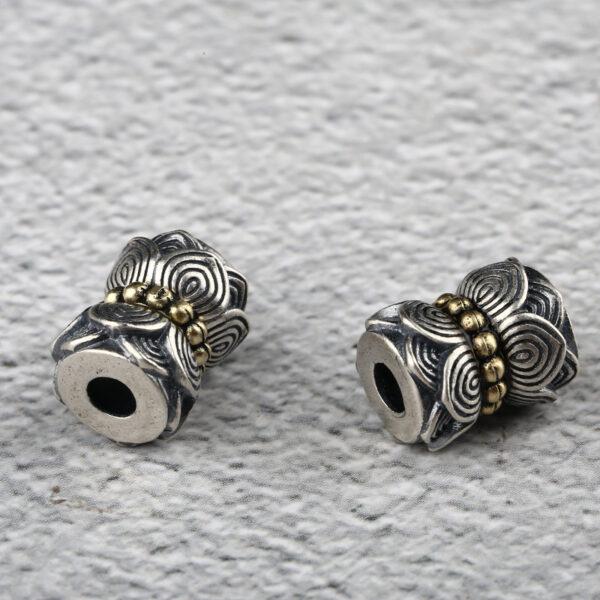 lotus flower bead, flower bead, spacer bead, s925 sterling silver, silver bead, oxidized silver bead - Image 2