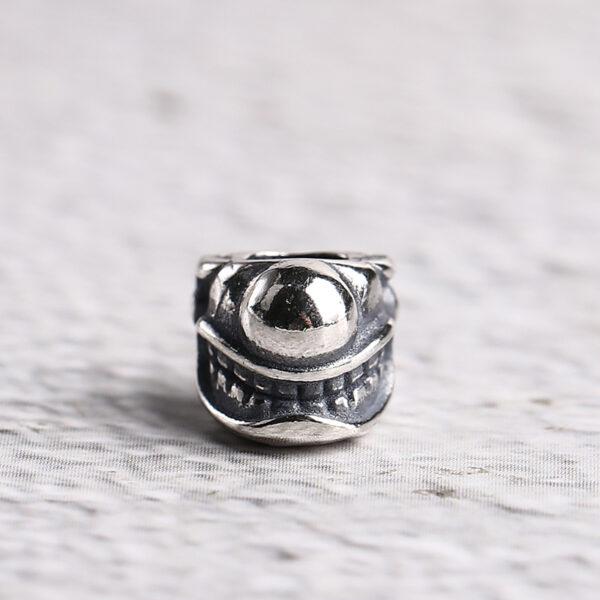 laughing clown bead, spacer bead, s925 sterling silver, silver bead, oxidized silver bead - Image 3