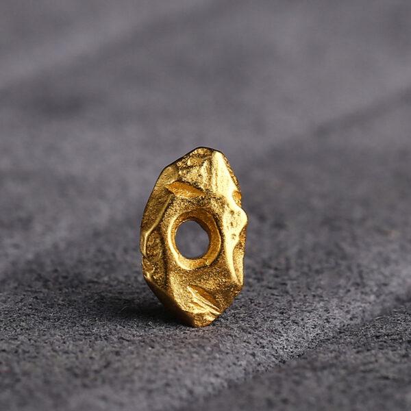 irregular bead, meteorite shape bead, spacer bead, s925 sterling silver, sterling silver bead, golden bead, gild bead - Image 3