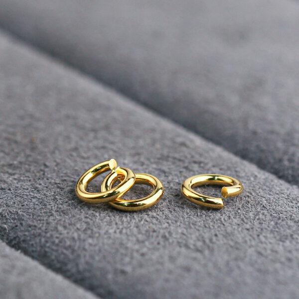 open ring bead, bright bead, smooth bead, simple bead, spacer bead, s925 sterling silver, sterling silver bead, golden bead, gild bead - Image 3