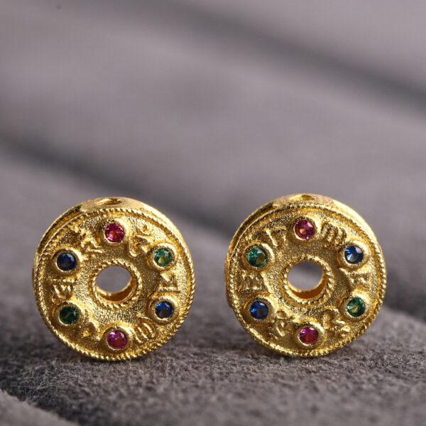 donut bead, rondelle bead, spacer bead, s925 sterling silver, sterling silver bead, golden bead, gild bead - Image 3