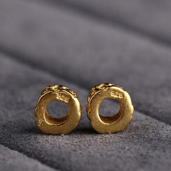 trunk shape bead, spacer bead, s925 sterling silver, sterling silver bead, golden bead, gild bead - Image 3