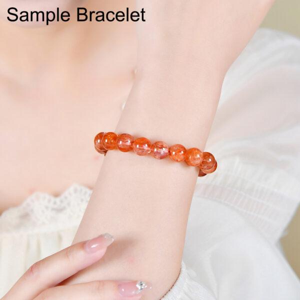 red hematite quartz bead, red bead, clear bead, round bead, through hole bead, natural bead, genuine bead - Image 3