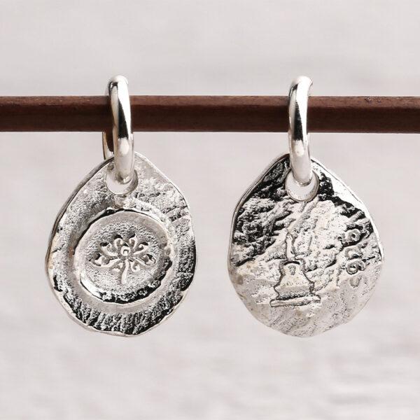 lotus flower charm, oval charm, s925 sterling silver, silver bead, silver charm, oxidized silver bead - Image 3