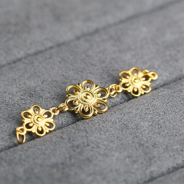 hollow flower chain, Extender Chain, Bracelet Extender, Necklace Extender, s925 sterling silver, silver Extender, golden Chain, gild Extender - Image 4