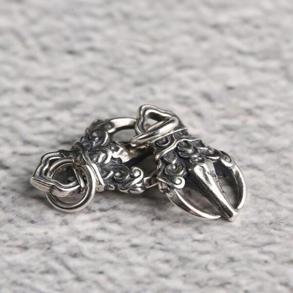 hollow flower charm, bracelet buckle, s925 sterling silver, silver bead, silver charm, oxidized silver bead - Image 3