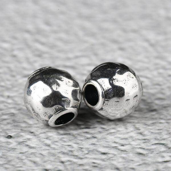 round bead, bumpy surface bead, spacer bead, s925 sterling silver, silver bead, oxidized silver bead - Image 3
