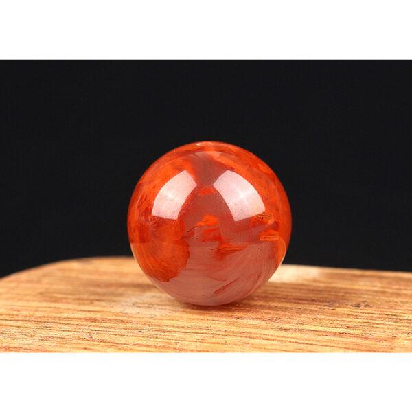 red agate bead, red texture bead, liangshan nanhong bead, round bead, through hole bead - Image 3