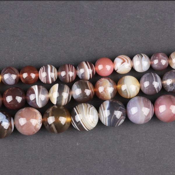 strip pattern agate bead, round bead, through hole bead - Image 3
