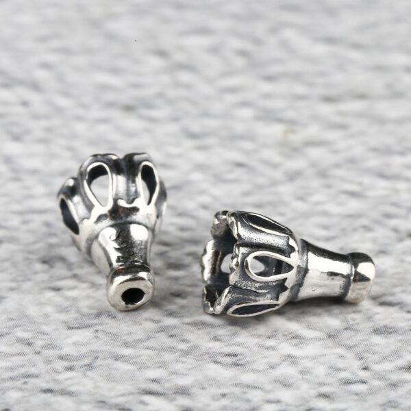 tower bead, lotus flower bead, bead holder, bead caps, spacer bead, s925 sterling silver, silver bead, oxidized silver bead - Image 3