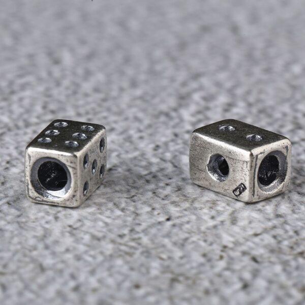 dice bead, cuboid bead, retro bead, spacer bead, s925 sterling silver, silver bead, oxidized silver bead - Image 3