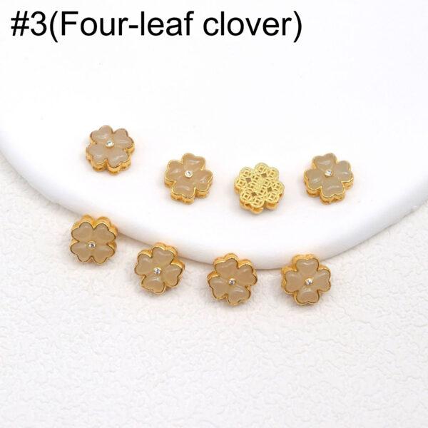 gourd bead, flower bead, bezel bead, nephrite bead, sterling silver bead, gild bead, golden bead, 2pcs / 5 pcs - Image 6