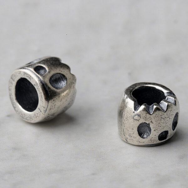 ghost bead, face bead, spacer bead, s925 sterling silver, silver bead, oxidized silver bead - Image 3