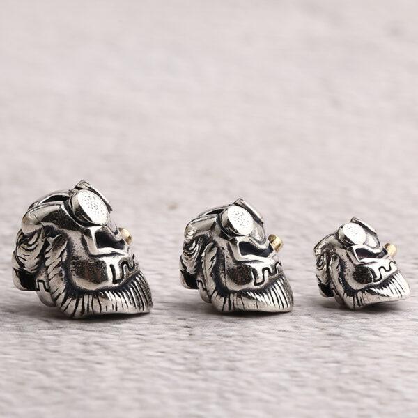 abstract head bead, retro bead, spacer bead, s925 sterling silver, silver bead, oxidized silver bead - Image 3