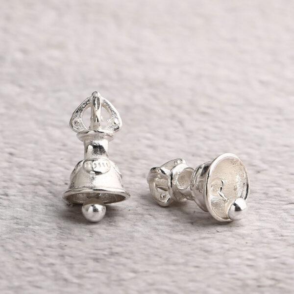 bell charm, s925 sterling silver, silver bead, silver charm, oxidized silver bead - Image 3