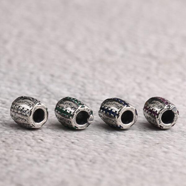oval bead, retro bead, spacer bead, s925 sterling silver, silver bead, oxidized silver bead - Image 4