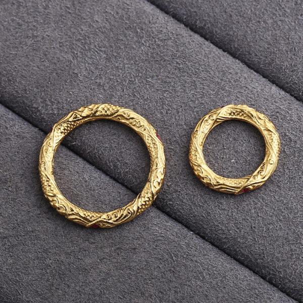 ring bead, line pattern bead, jump ring bead, spacer bead, s925 sterling silver, sterling silver bead, golden bead, gild bead - Image 3