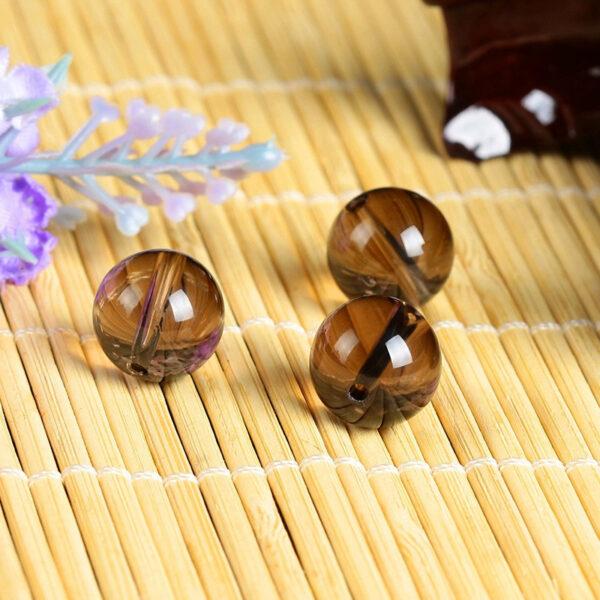 smoky quartz bead, gray bead, clear bead, round bead, through hole bead, best quality bead, natural bead, genuine bead - Image 3