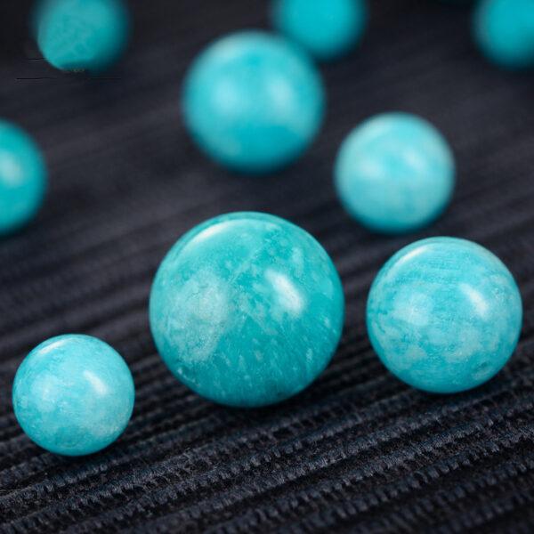 amazonite bead, blue bead, round bead, through hole bead, natural bead, genuine bead - Image 3