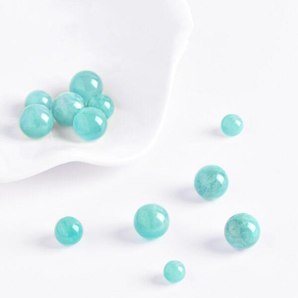 amazonite bead, blue bead, round bead, through hole bead, natural bead, genuine bead - Image 3