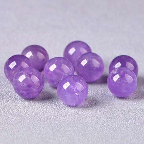 amethyst bead, lavender purple bead, round bead, through hole bead, natural bead, genuine bead - Image 3