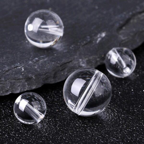 clear quartz bead, round bead, through hole bead, best quality bead, natural bead, genuine bead - Image 3