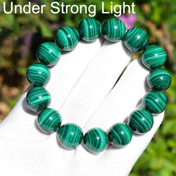malachite bead, round bead, green bead, stripe bead, through hole bead, best quality bead, natural bead, genuine bead - Image 3