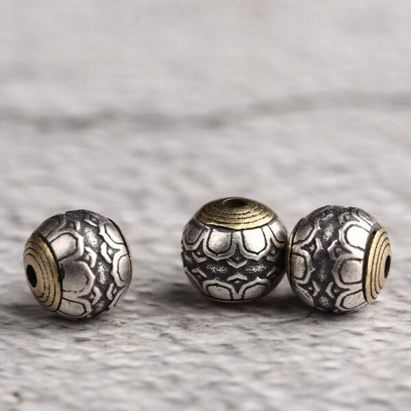 lotus flower bead, flower bead, round bead, spacer bead, s925 sterling silver, silver bead, oxidized silver bead - Image 4