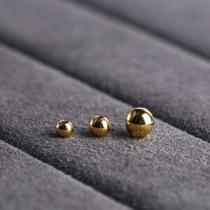 round bead, bright bead, smooth bead, simple bead, spacer bead, s925 sterling silver, sterling silver bead, golden bead, gild bead