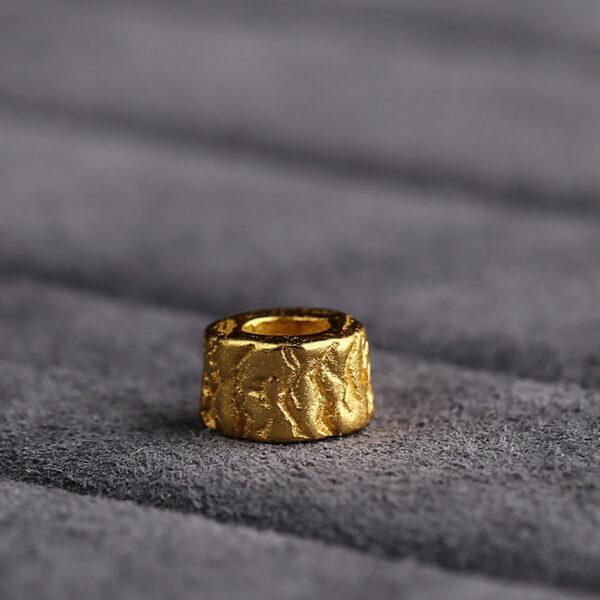 trunk shape bead, spacer bead, s925 sterling silver, sterling silver bead, golden bead, gild bead - Image 4
