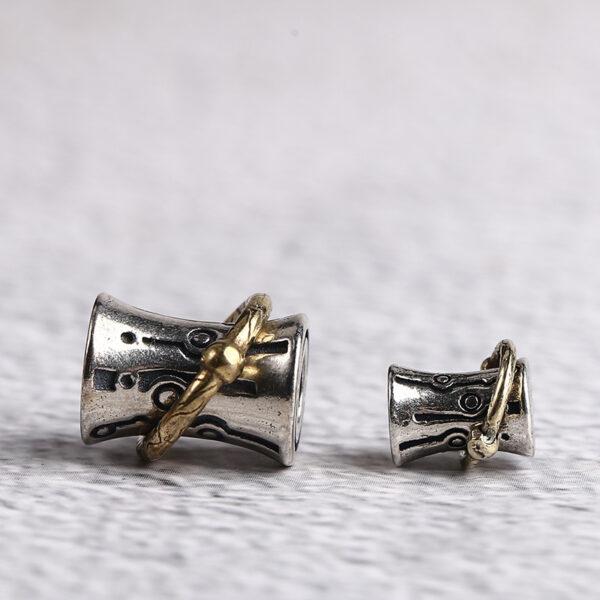 drum bead, ring bead, spacer bead, s925 sterling silver, silver bead, oxidized silver bead - Image 4