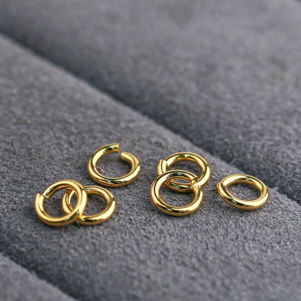 open ring bead, bright bead, smooth bead, simple bead, spacer bead, s925 sterling silver, sterling silver bead, golden bead, gild bead - Image 4
