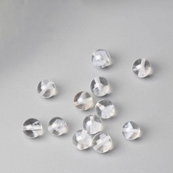 white phantom quartz bead, white bead, clear bead, round bead, through hole bead, natural bead, genuine bead - Image 4